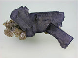 Fluorite and Calcite, Bethel Level Minerva #1 Mine, Ozark-Mahoning Company, Cave-in-Rock District, Southern Illinois, Mined c. 1994-1995, Tolonen Collection, Miniature 2.2 x 3.0 x 5.8 cm, $125.  Online 1/13.  SOLD.