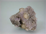Calcite on Fluorite, Sub-Rosiclare Level, Bahama Pod, Denton Mine, Ozark-Mahoning Company, Harris Creek District, Southern Illinois small cabinet 5 x 7 x 9 cm $350. Online 4/8 SOLD