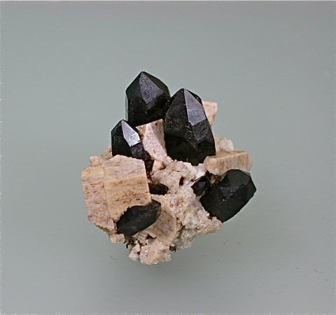 SOLD Quartz on Microcline, El Paso County, Colorado, Kalaskie Collection #992, Miniature 2.8 x 3.2 x 4.0 cm, $60. Online 11/8.