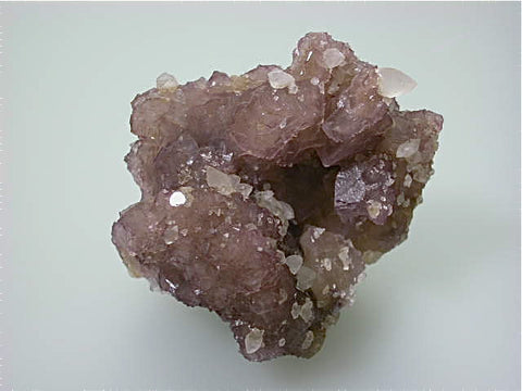 Fluorite with Calcite, Knight Vein, Knight Mine, Ozark-Mahoning Company, Rosiclare District, Southern Illinois Small cabinet 6 x 6 x 6.5 cm $250. Online 12/1