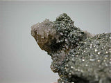 Marcasite on Fluorite, Bethel Level attr., Ozark-Mahoning Company attr., Cave-in-Rock District, Southern Illinois, Mined ca. early 1970s, Ralph Heitman Collection; to Kalaskie Collection #42-17, Miniature 4.0 x 7.2 x 7.2 cm, $200. Online 12/15.