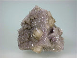 Calcite on Fluorite, Sub-Rosiclare Level, Bahama Pod, Denton Mine, Ozark-Mahoning Company, Harris Creek District, Southern Illinois small cabinet 5 x 7 x 9 cm $350. Online 4/8 SOLD