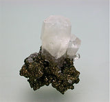 Calcite on Chalcopyrite, Sweetwater Mine, Reynolds County, Missouri, Mined c. 2000, Kalaskie Collection #1304, Miniature 2.8 x 3.5 x 4.0 cm, $35.  Online 11/2