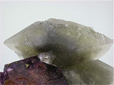 Calcite on Fluorite with Chalcopyrite, Rosiclare Level, Main Ore Body attr., Denton Mine, Ozark-Mahoning Company, Harris Creek District, Southern Illinois, Mined c. early 1980s, Tolonen Collection, Small Cabinet 5.0 x 7.0 x 9.0 cm, $250. SOLD