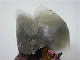 Calcite on Fluorite with Chalcopyrite, Rosiclare Level, Main Ore Body attr., Denton Mine, Ozark-Mahoning Company, Harris Creek District, Southern Illinois, Mined c. early 1980s, Tolonen Collection, Small Cabinet 5.0 x 7.0 x 9.0 cm, $250. SOLD