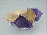 Calcite on Fluorite, Rosiclare Level Minerva #1 Mine, Ozark-Mahoning Company, Cave-in-Rock District, Southern Illinois, Mined c. 1992-1993, Tolonen Collection, Miniature 6.8 x 3.5 x 4.5 cm, $250.  Online 1/13.  SOLD.