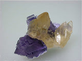 Calcite on Fluorite, Rosiclare Level Minerva #1 Mine, Ozark-Mahoning Company, Cave-in-Rock District, Southern Illinois, Mined c. 1992-1993, Tolonen Collection, Miniature 6.8 x 3.5 x 4.5 cm, $250.  Online 1/13.  SOLD.