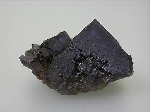 Fluorite with Chalcopyrite, Rosiclare Level, Denton Mine, Ozark-Mahoning Company, Harris Creek District, Southern Illinois, Mined c. early 1980's, Tolonen Collection, Miniature 4.5 x 5.0 x 7.5 cm, $75. Online 3/18 SOLD