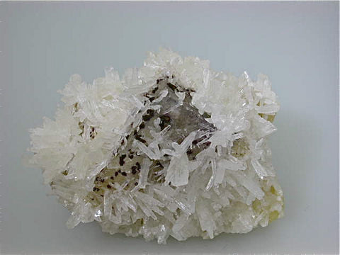 Calcite on Fluorite with Chalcopyrite, Bethel Level, Annabel Lee Mine, Ozark-Mahoning Company, Harris Creek District, Southern Illinois, Mined c. 1986-1988, Tolonen Collection, Medium Cabinet 7.5 x 8.5 x 11.5 cm, $650.  Online 1/15