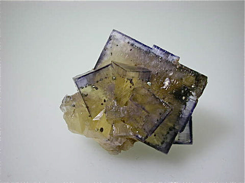 Fluorite with Chalcopyrite, Sub-Rosiclare Level Annabel Lee Mine, Ozark-Mahoning Company, Harris Creek District, Southern Illinois, Mined ca. 1986-1988, Koster Collection #00443, Miniature 3.5 x 5.5 x 7.0 cm, $85. Online 03/07.  SOLD.