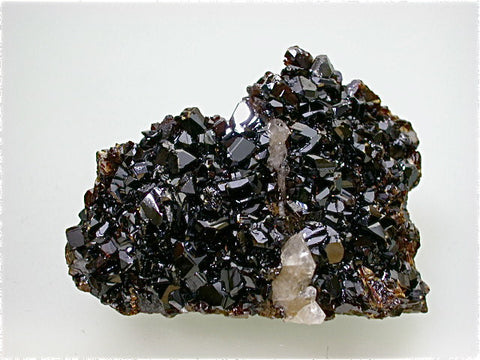 Sphalerite and Calcite, Hill-Ledford Mine, Ozark-Mahoning Company, Cave-in-Rock District Southern Illinois, Mined ca. 1960s, Fowler Collection, Miniature 1.5 x 4.5 x 5.5 cm, $25. Online 07/08. SOLD.