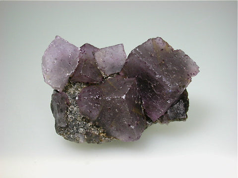 Fluorite on Quartz, Hill-Ledford Mine, Ozark-Mahoning Company, Cave-in-Rock District Southern Illinois, Mined ca. 1960s, Fowler Collection, Small Cabinet 5.0 x 6.5 x 11.0 cm, $125. Online 07/11. SOLD