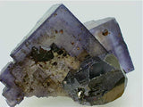 Sphalerite on Fluorite, Rosiclare Level Butterknife Pod Denton Mine, Ozark-Mahoning Company, Harris Creek District, Southern Illinois, Mined c. 1986-1988, Tolonen Collection, Miniature 4.0 x 4.5 x 5.5 cm, $350.  Online 1/13 SOLD