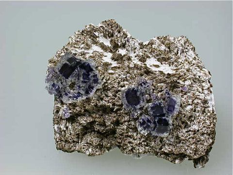 Fluorite on Barite, Rosiclare Level Minerva #1 Mine, Ozark-Mahoning Company, Cave-in-Rock District, Southern Illinois, Mined c. 1990-1995, Tolonen Collection, Miniature 2.0 x 4.0 x 6.0 cm, $350.  Online 1/15.  SOLD.
