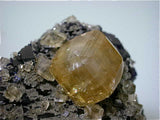 Calcite on Fluorite, Sub-Rosiclare Level, Bahama Pod, Denton Mine, Ozark-Mahoning Company, Harris Creek District, Southern Illinois, Mined c. 1992-1993, Tolonen Collection, Small Cabinet 6.0 x 7.0 x 8.0 cm, $250.  SOLD