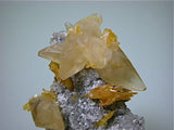 Calcite and Barite on Fluorite, Sub-Rosiclare Level, Lillie Pod, Denton Mine, Ozark-Mahoning Company, Harris Creek District, Southern Illinois, Mined c. 1983-1985, Tolonen Collection, Miniature 3.0 x 4.0 x 6.5 cm, $350.  Online 1/13. SOLD