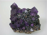 Fluorite and Galena on Sphalerite, Sub-Rosiclare Level Annabel Lee Mine, Ozark-Mahoning Company, Harris Creek District, Southern Illinois, Mined ca. late 1980's, Koster Collection, Miniature 4.0 x 6.0 x 8.5 cm, $150. Online 03/07. SOLD.