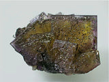 Fluorite with Chalcopyrite and Calcite, Rosiclare Level Annabel Lee Mine, Ozark-Mahoning Company, Harris Creek District, Southern Illinois, Mined ca. 1986-1988, Koster Collection #00440, Miniature 5.0 x 5.5 x 8.0 cm, $250. Online 03/07. SOLD.