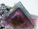 Fluorite and Sphalerite, Rosiclare Level Minerva #1 Mine, Ozark-Mahoning Company, Cave-in-Rock District, Southern Illinois, Mined ca. 1993, Koster Collection #00061, Miniature 4.5 x 5.0 x 7.0 cm, $250. Online 03/07. SOLD.
