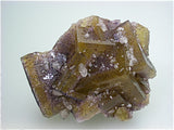 Calcite on Fluorite, Bethel Level, M. F. Oxford Mine #7 attr., Ozark-Mahoning Company, Cave-in-Rock District Southern Illinois, Mined ca. 1970s, Fowler Collection, Small Cabinet 6.0 x 8.0 x 10.0 cm, $350. Online 07/11. SOLD.