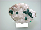 Dioptase on Calcite, Tsumeb Mine, Namibia Miniature 3 x 4 x 5.5 cm $500. Online 11/30