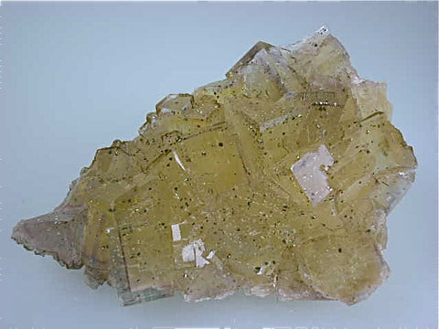 Fluorite with Chalcopyrite, Rosiclare Level Minerva #1 Mine, Ozark-Mahoning Company, Cave-in-Rock District, Southern Illinois, Mined ca. 1990-1992, Koster Collection #00046, Miniature 2.2 x 6.0 x 8.0 cm, $250. Online 03/07. SOLD.