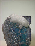Barite and Calcite on Fluorite, Sub-Rosiclare Level Annabel Lee Mine, Ozark-Mahoning Company, Harris Creek District, Southern Illinois, Mined c. 1986-1989, Tolonen Collection, Small Cabinet 5.2 x 8.2 x 8.5 cm, $450.  SOLD