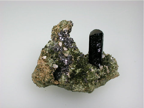 SOLD Ilvaite on Hedenbergite, First Sovietskiy Mine, Dal'negorsk, Primorskiy kray, Russia Miniature 3 x 4 x 5.5 cm $450. online 2/27