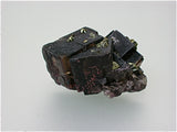 Fluorite with Chalcopyrite, Pea Ridge Mine, Sullivan, Missouri, Mined ca. early 1980s, Kalaskie Collection #42-86, Miniature 2.2 x 3.0 x 4.3 cm, $125. Online 1/12.