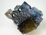 Fluorite and Sphalerite, Rosiclare Level, Minerva #1 Mine, Ozark-Mahoning Company, Cave-in-Rock District, Southern Illinois, Mined c. early 1990's, Tolonen Collection, Miniature 3.5 x 4.0 x 5.5 cm $250. Online 1/15 SOLD.