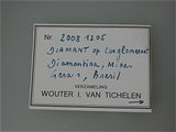 Diamond in Conglomerate, Diamantina River, Minas Gerais, Brazil, Mined c. 1960s, ex: Wouter van Tichelen #20081205, Miniature 3.5 x 6.0 x 8.5 cm, $1200. Online 07/11.