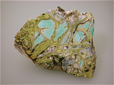 Variscite, Little Green Monster Mine, Fairfield, Utah Kalaskie Collection #417, Small Cabinet 5.0 x 9.0 x 11.0 cm, $390. Online 1/12