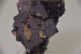 SOLD Fluorite with Calcite and Chalcopyrite, Sub-Rosiclare Level Denton Mine, Ozark-Mahoning Company, Harris Creek District, Southern Illinois, Mined March 1988, Kalaskie Collection #42-110, Small Cabinet 5.0 x 6.5 x 10.0 cm, $125. Online 3/8
