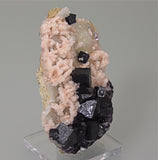 Fluorite and Dolomite on Quartz, Dachang Ore Field, Handan County, Guangxi Zhuang Region China, Mined ca. 2009, Kalaskie Collection #42-203, Small Cabinet 2.5 x 6.0 x 10.0 cm, $125.  Online 3/9