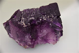 SOLD Fluorite with Calcite, attr. Rosiclare Level, attr. Benzon Mining Company, Victory/Crystal Complex, Spar Mountain Area, Cave-in-Rock District Southern Illinois, Kalaskie Collection #42-46, Medium Cabinet 8.0 x 9.0 x 10.5 cm, $250. Online 4/4