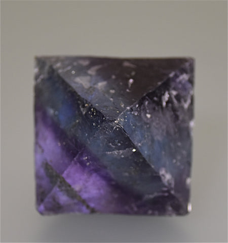 SOLD Fluorite Octahedron with Chalcopyrite Inclusions, attr. Bahama Pod Denton Mine, Ozark-Mahoning Company, Harris Creek District Southern Illinois, Kalaskie Collection #42-299, Small Cabinet 4.5 cm on edge, $125.  Online 4/3