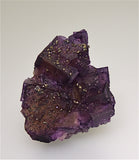 SOLD Fluorite with Chalcopyrite, Rosiclare Level Denton Mine, Ozark-Mahoning Company, Harris Creek District, Southern Illinois, Mined ca. mid-1980s, Holzner Collection #377, Small Cabinet 4.0 x 7.0 x 9.5  cm, $250. Online 5/1