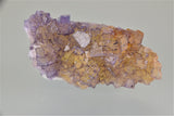 Fluorite with Barite, Bethel Level, attr. North-Green tract, attr. M.F. Oxford #7 Mine, Ozark-Mahoning Company, Cave-in-Rock District, Southern Illinois, Mined c. 1970's, Holzner Collection, Miniature 1.5 x 3.3 x 7.0 cm, $45. Online 8/15.