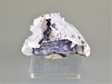 SOLD Celestine on Fluorite, Sub-Rosiclare Level Annabel Lee Mine, Ozark-Mahoning Company, Harris Creek District, Southern Illinois, Holzner Collection, Miniature 3.5 x 5.0 x 6.8 cm, $60.  Online 8/23.