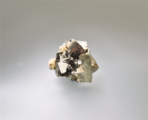 Pyrite with Galena and Dolomite, Trepca Complex, Kosovska Municipality, Kosovo, Mined c. 2000-2012, Miniature 3.0 x 4.0 x 4.0 cm, $50.  Online 3/6