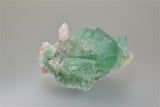 Fluorite and Quartz, Wise Mine, Westmoreland, New Hampshire, Ralph Campbell Collection, Small Cabinet 5.0 x 5.0 x 10.0 cm, $125.  Online 10/5.