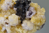Fluorite and Sphalerite, Bethel Level, A.L. Davis #4, Ozark-Mahoning Company, Cave-in-Rock District, Southern Illinois, Mined c. 1960's, Warren Lathom Collection, Small Cabinet 4.5 x 7.5 x 12.0 cm, $250.  Online 3/20