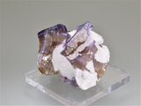 Fluorite on Barite, Rosiclare Level Minerva #1 Mine, Ozark-Mahoning Company, Cave-in-Rock District, Southern Illinois, Mined 1992, Kalaskie Collection #42-197, Miniature 3.0 x 3.5 x 5.5 cm, $125.  Online 10/6.