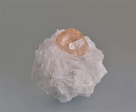 Topaz and Cleavlandite, Shigar Northern Areas, Pakistan, Collected circa 1990, Kalaskie Collection #309, Miniature 4.0 x 5.0 x 5.0 cm, $500.00. Online 6/12.