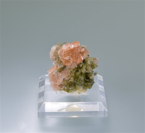 Grossularite and Vesuvianite, Jeffrey Quarry, Quebec, Canada, Collected circa mid-2000's, Kalaskie Collection #29, Miniature 1.8 x 3.2 x 3.5 cm, $75.00. Online 6/12.