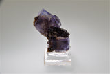 SOLD Fluorite and Sphalerite, Rosiclare Level Minerva #1 Mine, Ozark-Mahoning Company, Cave-in-Rock District, Southern Illinois, Mined November 1995, Kalaskie Collection, Miniature 1.5 x 2.0 x 4.5 cm, $100.  Online 10/6.