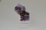 SOLD Fluorite and Sphalerite, Rosiclare Level Minerva #1 Mine, Ozark-Mahoning Company, Cave-in-Rock District, Southern Illinois, Mined November 1995, Kalaskie Collection, Miniature 1.5 x 2.0 x 4.5 cm, $100.  Online 10/6.