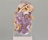 Fluorite with Barite, Berbes Spain, Ralph Campbell Collection, Miniature 3.5 x 3.5 x 6.0 cm, $250. Online 10/4.