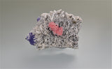 Rhodochrosite and Quartz with Fluorite, Blueberry Pocket GPR Drift, Sweet Home Mine, Alma Colorado, Collected c. 1993, Kalaskie Collection #858, Miniature 1.5 x 4.5 x 6.5 cm, $125.  Online 6/14