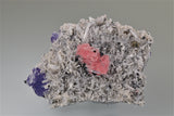 Rhodochrosite and Quartz with Fluorite, Blueberry Pocket GPR Drift, Sweet Home Mine, Alma Colorado, Collected c. 1993, Kalaskie Collection #858, Miniature 1.5 x 4.5 x 6.5 cm, $125.  Online 6/14